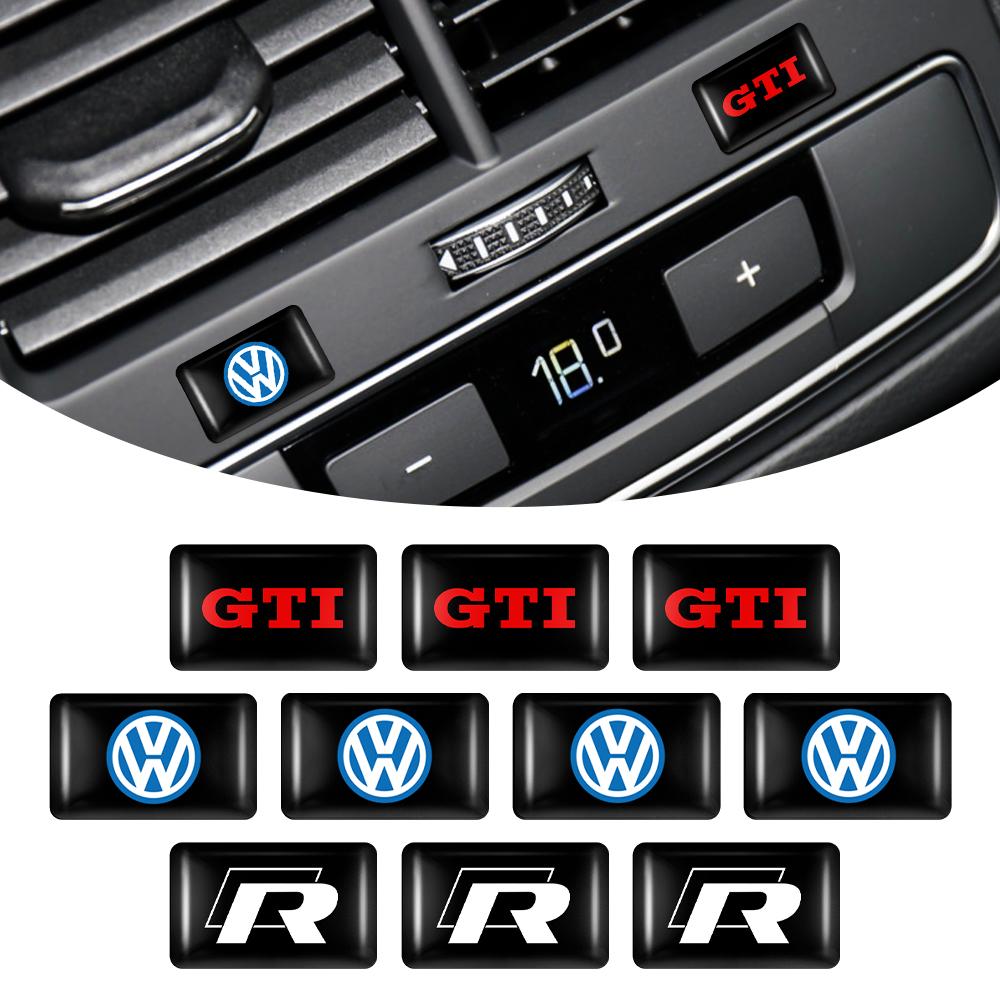 Car Metal Wheel Tire Valve Caps 3D Epoxy Badge Interior Sticker for Volkswagen VW GTI R Touareg Passat Scirocco Polo Touran GolfKV6