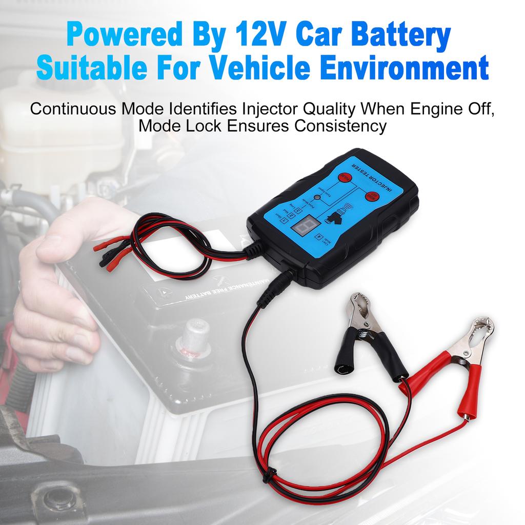 Fuel Injector Tester Cleaner Tool with 8 Cleaning Adapters 4 Pulse Modes 12V for Car Engine Replacement for Common Auto