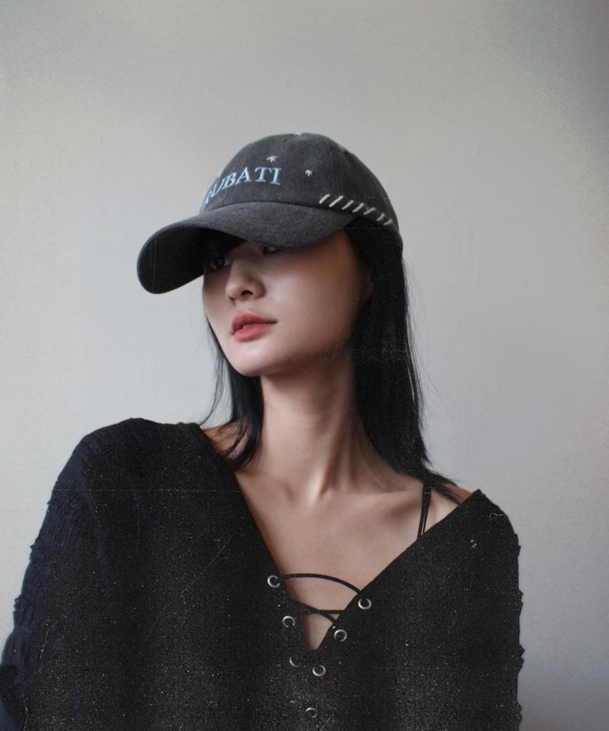 RUBATI Stella Handstitch Vintage Pigment Ball Cap_Charcoal