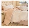 All-Cotton Chenille Jacquard 4-Piece Set: Striped Duvet Cover, Bed Sheet, Fitted Sheet - Simple Washed Cotton Design