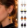Playful Holiday Accessory Set 1 Pair 2D Acrylic Halloween Dangle Drop Earrings for Women, Women Spooky Ghost Cat Pumpkin Earrings, Party Costume