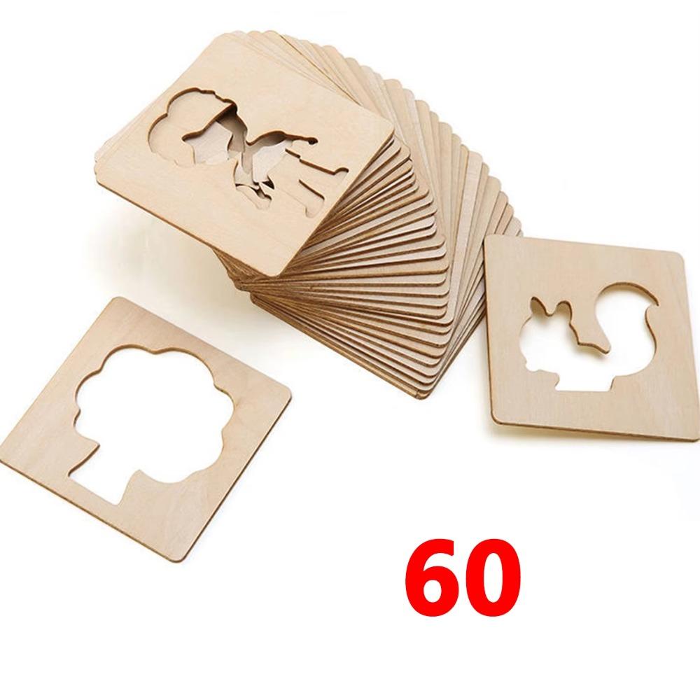 

Puzzle Painting Wooden Painting Stencils for 60Pcs/set Interactive Educational Toys 60Pcs
