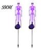 Realistic Skeleton Stakes for Yard 2Pcs Solar Stake Light, Halloween Glowing Figurine, Waterproof Festive Garden Decor Trick or Treat Outdoor
