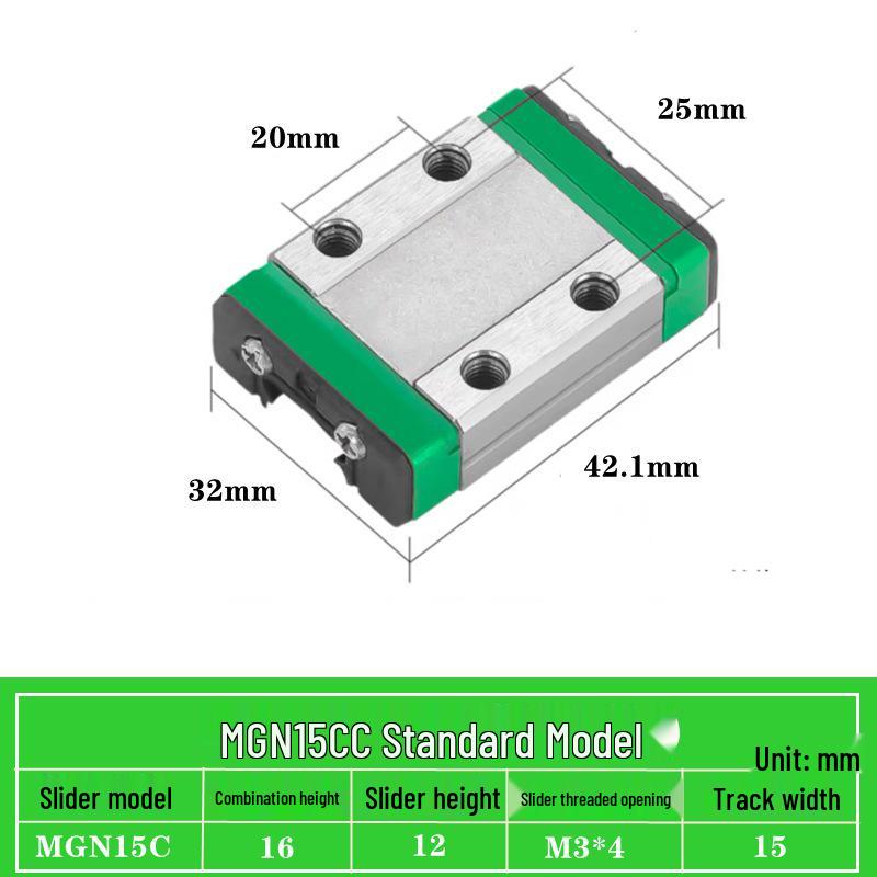Miniature Linear Guide Block Slider Rail MGN/MGW Series (7C/9C/12C/15C/7H/9H/12H/15H)