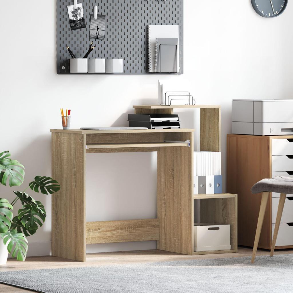 Computer desk with storage shelves, multifunctional bedroom vanity, computer desk for living room and study, 106 x 41 x 88.5 cm