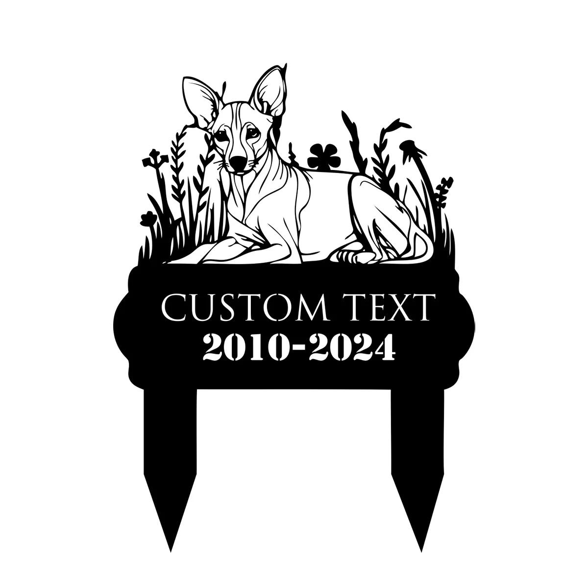 

Metal Xoloitzcuintli Dog Memorial Stake, Outdoor Garden Sign Pet Memorial Yard Art, Animal Grave Marker Tribute чёрный