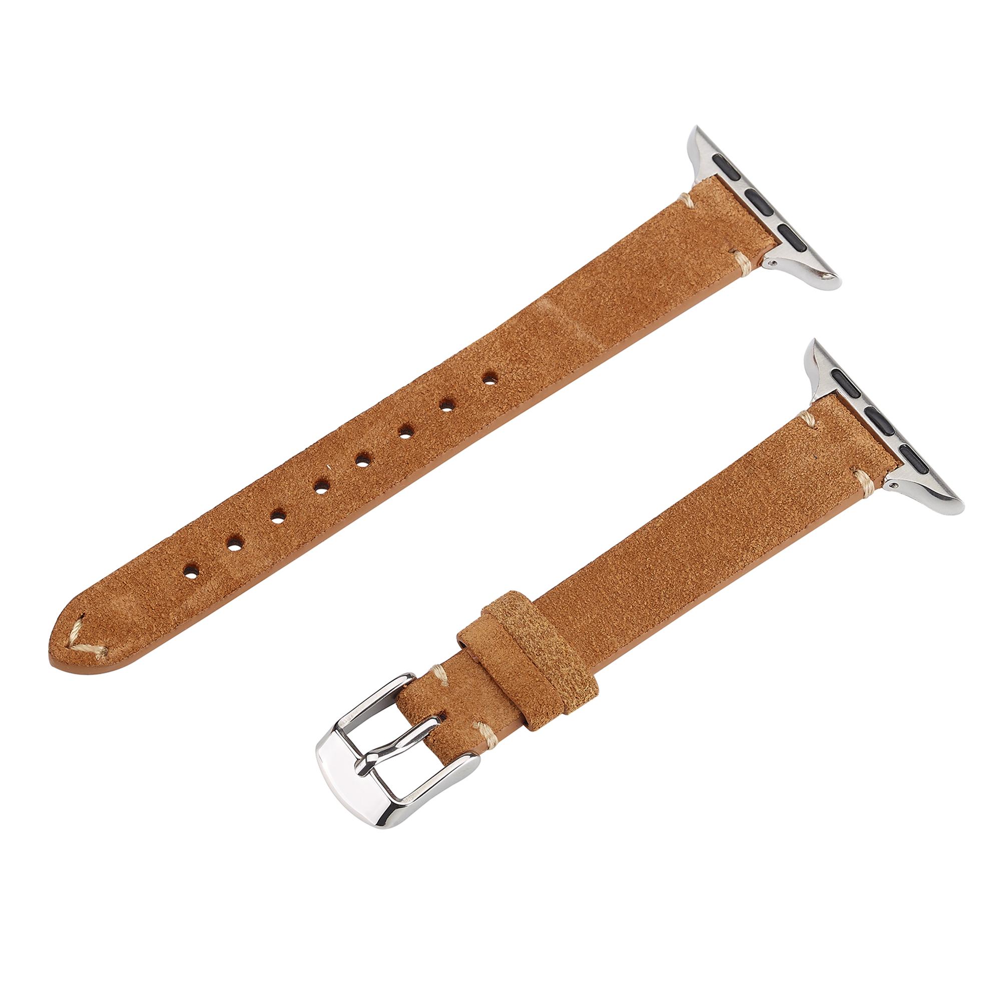 

Watch Band for Apple Watch Series 11 10 42mm/9 8 7 41mm/SE3 SE2 SE 6 5 4 40mm/3 2 1 38mm Genuine Cow Leather Simple Matte Strap D