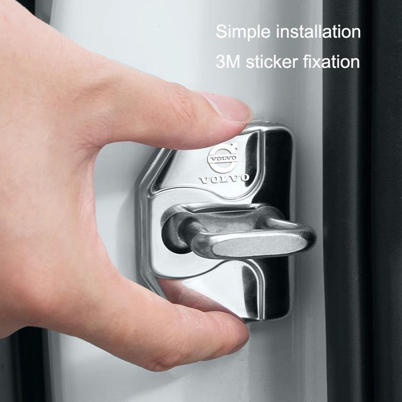 For Volvo 4Pcs Door Lock Decoration Protect Cover Emblem Case For Volvo XC90 V90 V60 XC60 V40 EC40 EX40 S80 S60 S90 C40 XC40 V70