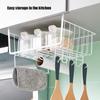 1pc Weiß/Schwarz Hängen Net Korb Eisen Material Große Kapazität Hängen Unter Schrank Wand Kleiderschrank Lagerung Korb küche Werkzeuge