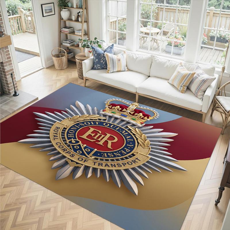 Royal Engineers A.F.C Design Crystal Velvet Carpet Cozy Non?Slip Printed Rug For Bedroom Living Room Entrance