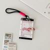 Portable Sliding Keychain Card Holder with Transparent Window Wristlet Lanyard K-Pop Idol Photo Card Storage Case Bag Pendant