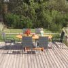 7 Piece Garden Dining Set Grey Poly Rattan