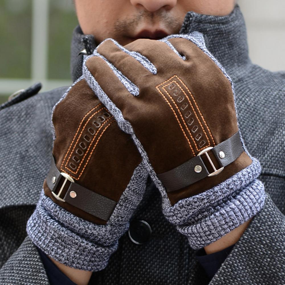 1 Pair Men Gloves  Chic Anti-pilling Winter Gloves  Wear-resistant Men Winter Gloves