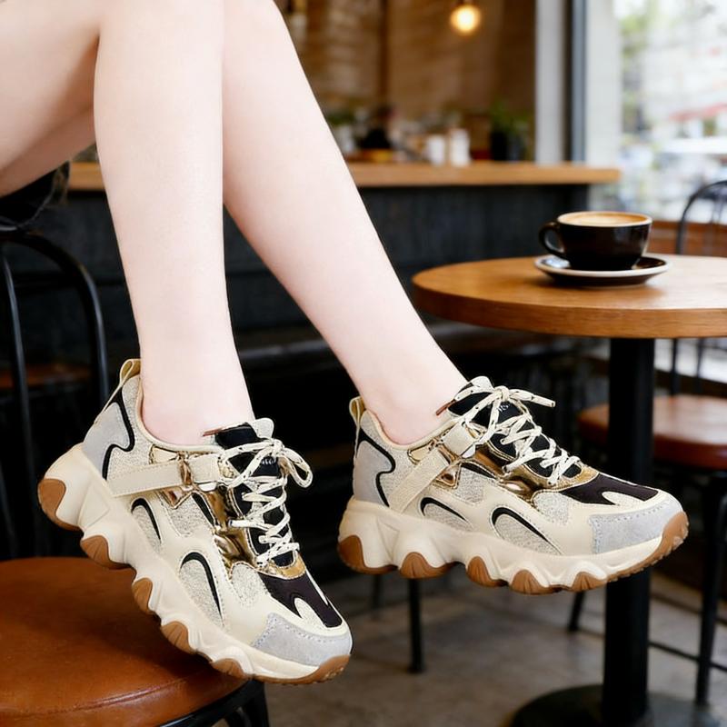 

38 Size Sneakers for Women Casual Walking Shoes Comfortable Tennis Lace Up Non-Slip Running Shoes Womens Fashion Sneakers 38 чорний