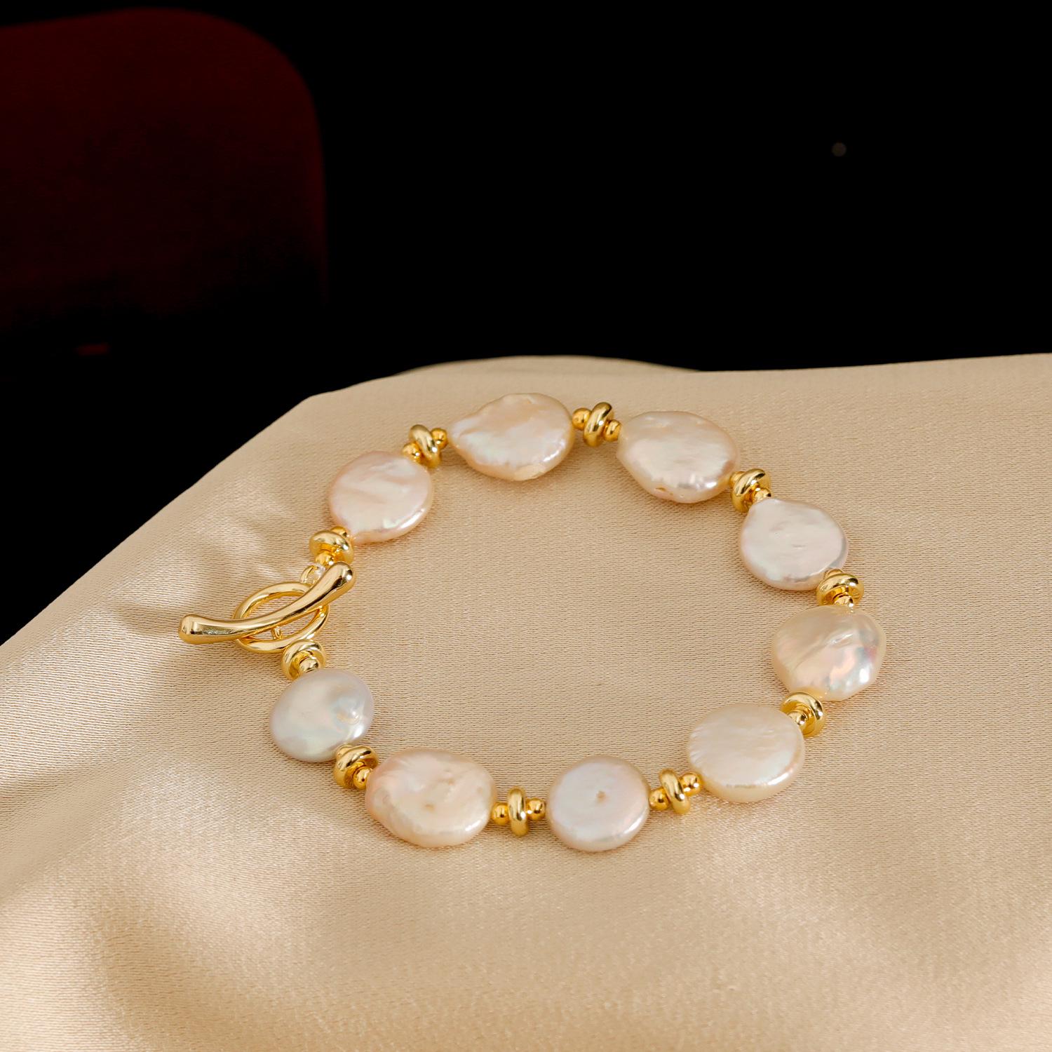 

Модный браслет из барочного пресноводного жемчуга 2024: Легкая роскошь, Высококачественная модная бижутерия