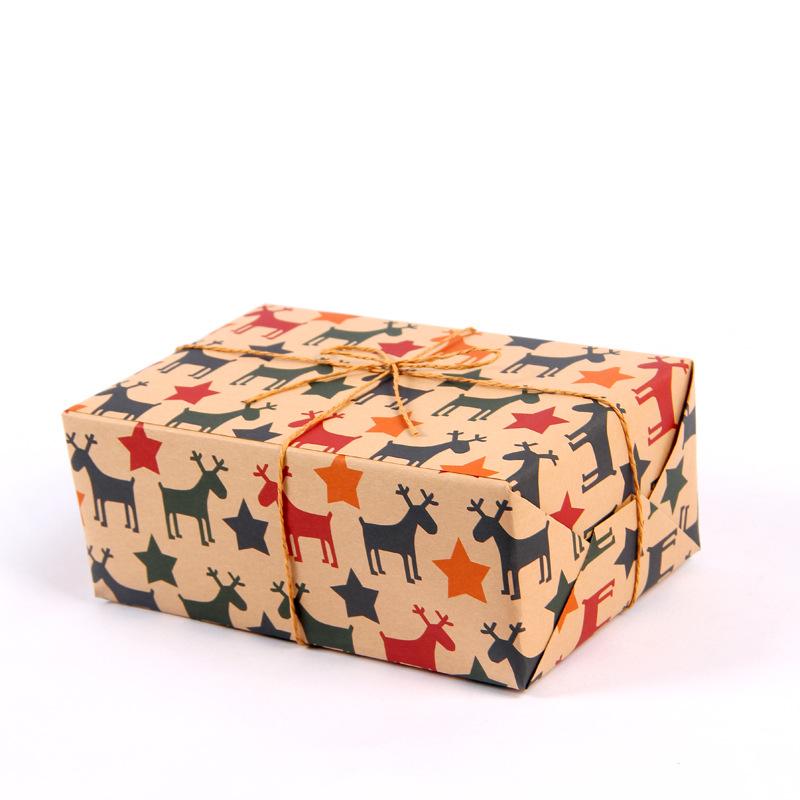 Gift wrapping paper Vintage yellow kraft paper wrapping paper Christmas gift box DIY wrapping paper-6pcs 50*70CM