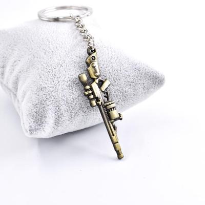 Zinc Alloy Sniper Rifle Keychain - Anime Weapon Style, Unisex Accessory
