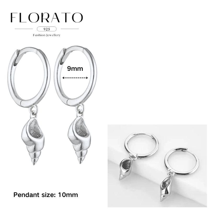 Evil Eye 925 Silver Ear Needle Exquisite Shell Zircon Retro Geometric Pendant Earrings for Women Fashion Party Jewelry
