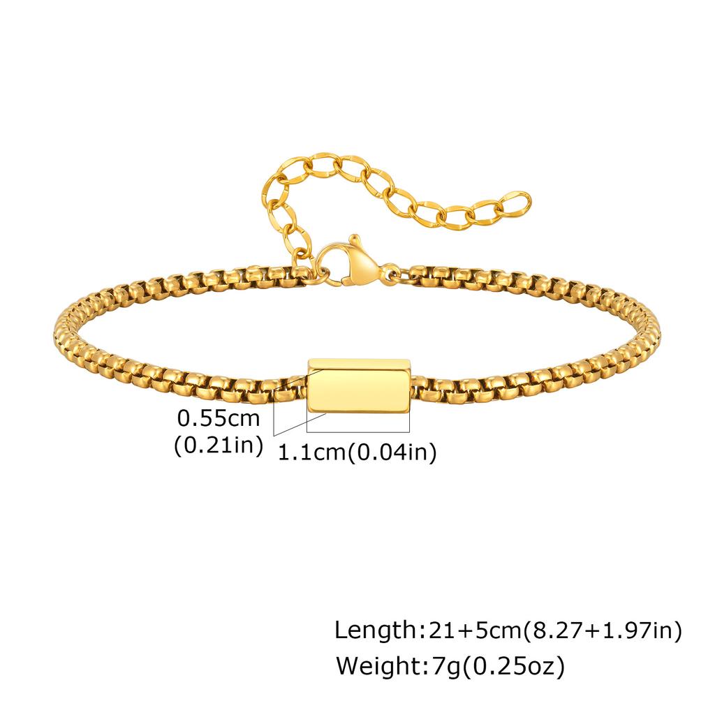 Gold Color Men's Chain Bracelet,Hiphop Stainless Steel Chunky Chain Wristband,Rock Punk Jewelry Gift for Dad Son BBF Him