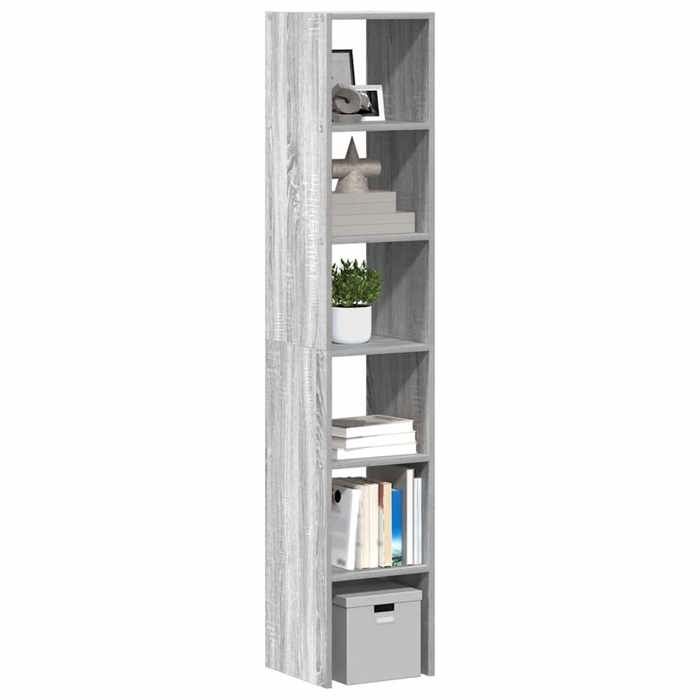 VidaXL Bookcases 2 Pcs Stackable Sonoma Grey Engineered Wood, Shelf, Bookshelf, Book Stand, Cabinet of 858814