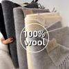 100% Wool Narrow Winter Scarf, Solid Color Tassel Muffler, 28 Colors Available, Unisex Warm Cold-Proof Scarf for Men Women