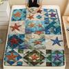 Ocean Retro Print Flannel Blanket, High quality Comfortable for All Seasons, Home Decor, Warmth and Comfort, Perfect for Christmas Gifts80