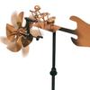 Mulino a vento in metallo fatto a mano con batterista, Statuette e statue di musicisti percussionisti, Scultura cinetica alimentata dal vento, Girandole a vento per decorazione da cortile, prato, giardino