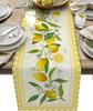 Yellow Lemon Buffalo Plaid Linen Table Runner Home Decor Washable Farmhouse Summer Fruit Check Table Runners Wedding Party Decor