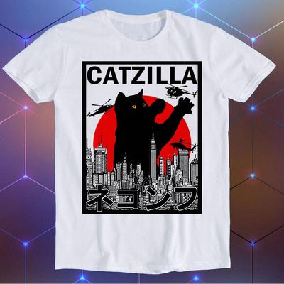 Catzilla King Of Pawster Paws Cat Kitten Pet Lover Meme Gift Funny Style Unisex Gamer Cult Movie Music Tee T Shirt E3522