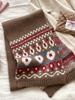 New Women'S Men Brown Floral Print Knitted Scarf Winter Warm Soft Korean Fashion Boho Wrap Scarves For Ladies Male Sweet Casual