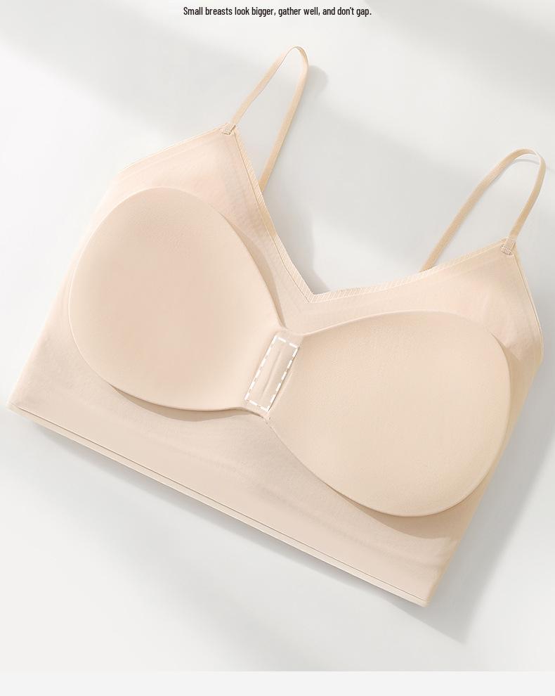 Jelly Strip Seamless Lift Camisole: Women's Thin Strap Anti-Sag Bra with Beautiful Back Design