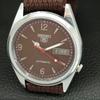 VINTAGE REFURBISHED SEIKO 5 AUTOMATIC JAPAN MENS BROWN DIAL WATCH a445850-1