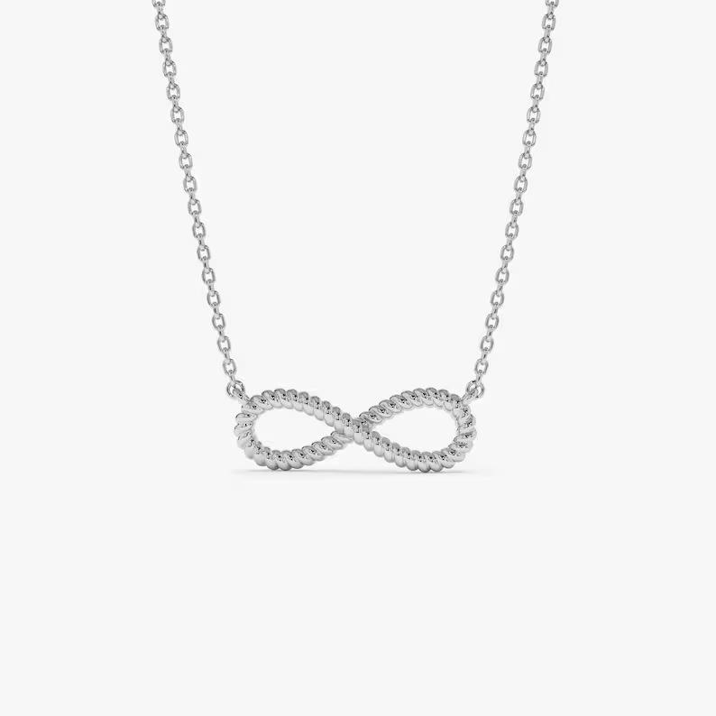 Women Gold Infinity Pendant Necklace Creative Twisted Wire Design Symbolizing Sacred And Lasting Love