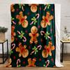 Gingerbread and Candy Cane Delight Print Blanket Soft and Cozy Perfect for the Living Room Bed Sofa or a Nap,gift