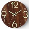 12" Luminous Silent Quartz Wall Clock - Creative Wooden Design for Living Room