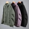 Plus Size 5XL-12XL Autumn Waterproof Trench Coat for Men Oversize Windbreaker Hooded Casual Men's Black Jackets