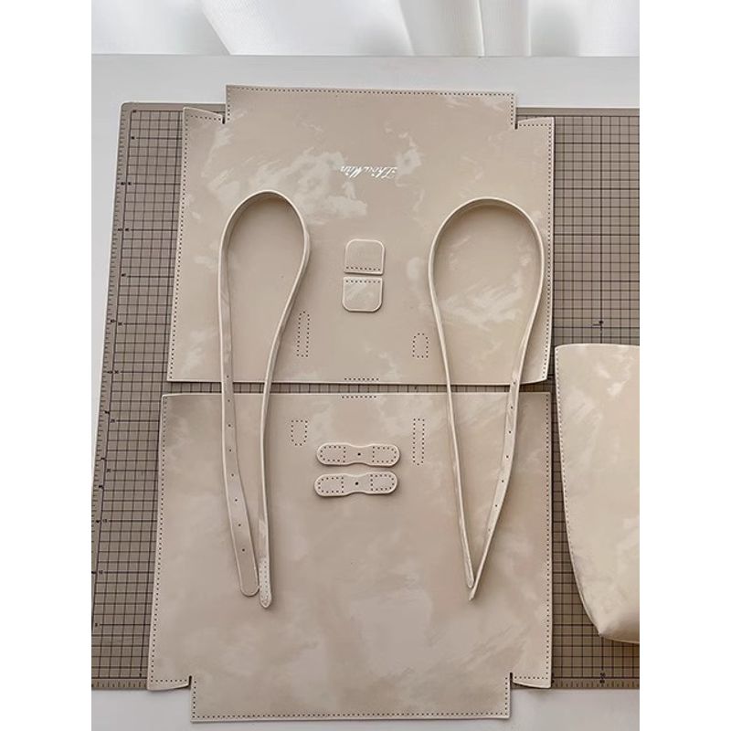 

Retro Tote Bag DIY Hand-Woven Bag since Material Kit Female Adult Gift Shoulder Handbag White diy material bag [without pendant]]