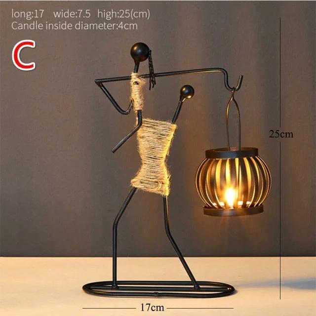 Creative Candlestick Party Wedding CenterpicesVintage Candle Holders Home Decoration Metal People Model Candelabros Decorative