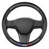 For Tesla Model 3 Model Y Model X Model S Car Carbon Fiber Leather Steering Wheel Cover Interior Decorative Accessories Non Slip sw2