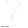 Gold Plated Multi Color Station Necklace Y Drop Lariat Fashion Jewelry for Women