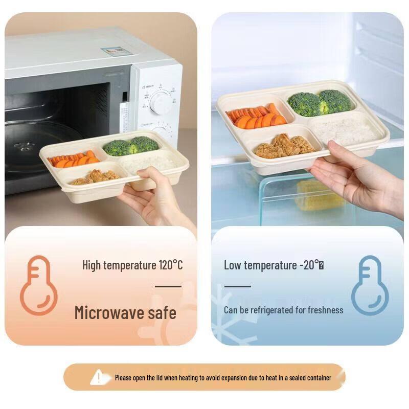 ZISIZ Biodegradable Disposable Paper Meal Box