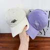 American retro English embroidery baseball cap soft top washed cotton cap men's and women's sunshade versatile show small face