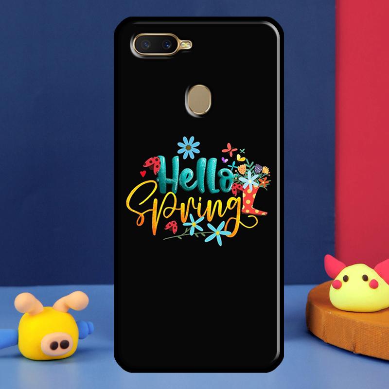 Hello Spring Flowers Case For Oppo A16 A76 A96 A58 A78 A98 A5 A9 A91 A15 A17 A77 A52 A72 A74 A94 A54S A57S Cover