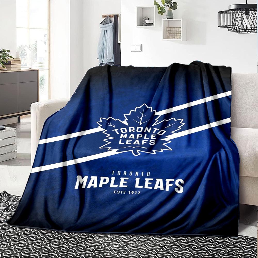 Toronto Maple Leafs Print Flannel Blanket High Quality Warm Comfortable Cover for All Seasons Perfect for Gifts Home Decor