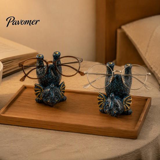 Home Storage Ornament Inverted Elephant Glasses Holder, Handmade Resin Eyeglass Stand, Spectacles Stand Retro Style Decorative Organizer for