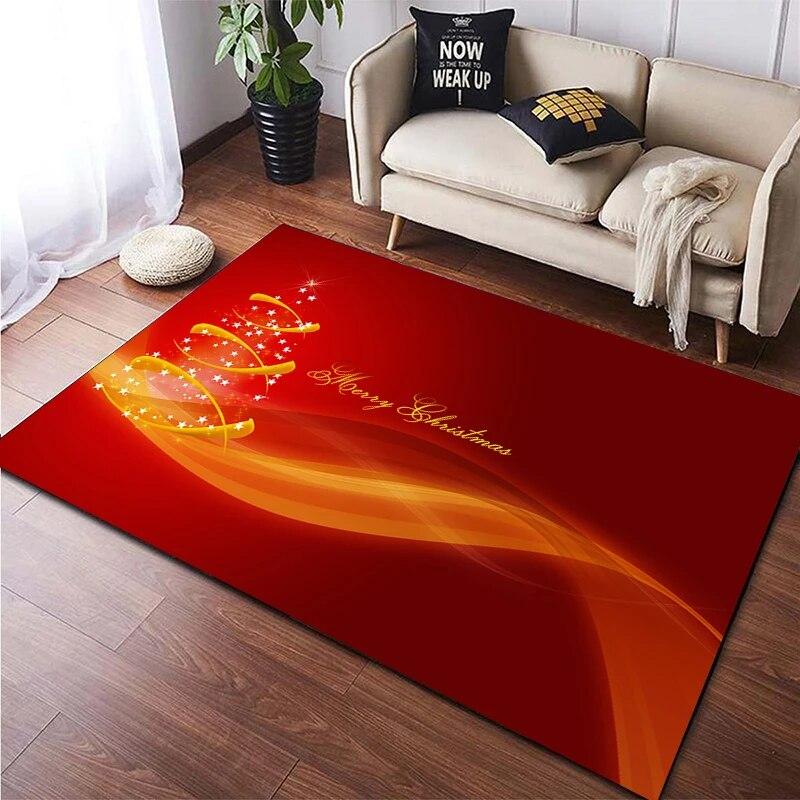 Weihnachten HD-bedruckter großer Teppich, Teppich für Wohnzimmer, Schlafzimmer, Sofa-Dekoration, rutschfeste Fußmatten, Dropshipping Alfombras