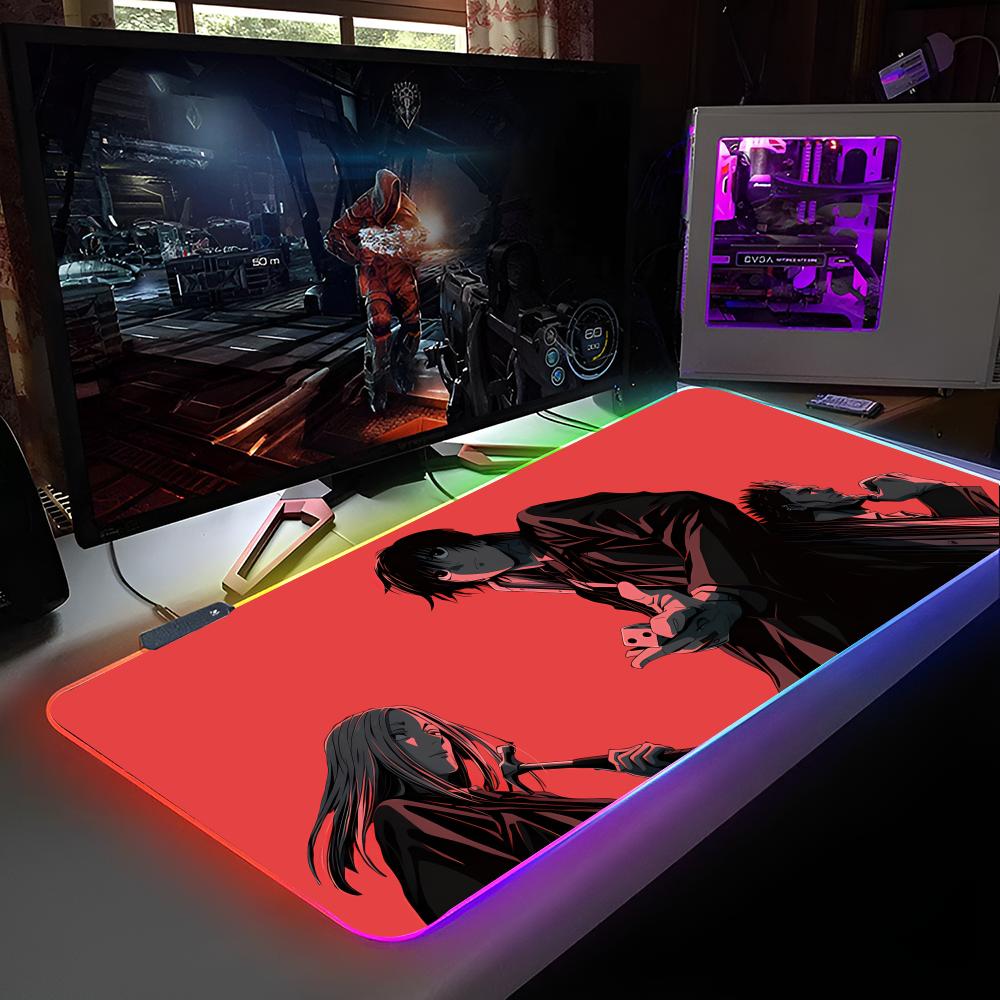 T-Taro S-Sakamoto-S Mouse Pad RGB Backlit Mouse Pad Laptop Mouse Pad Laptop Gamer Computer Desk Gaming Accessories