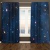 2pcs Starry Sky Semi-Sheer Curtain Set - Polyester   Machine Washable   Rod Pocket Design For Bedroom & Living Room Decor