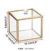 Metal Glass Jewelry Box Rectangular Storage Boxes 3 Grids Organizer Makeup Tool Storage Organizer Cotton Swab Box Cosmetic Boxes