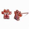 White Peach Heart Footprints Earrings Small Claws Earrings Fashionable Accessories